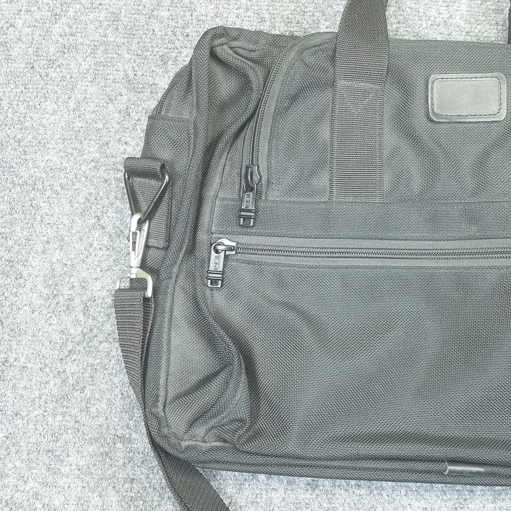 TUMI Expandable Briefcase Ballistic Nylon Laptop Messenger Bag Black Made in USA